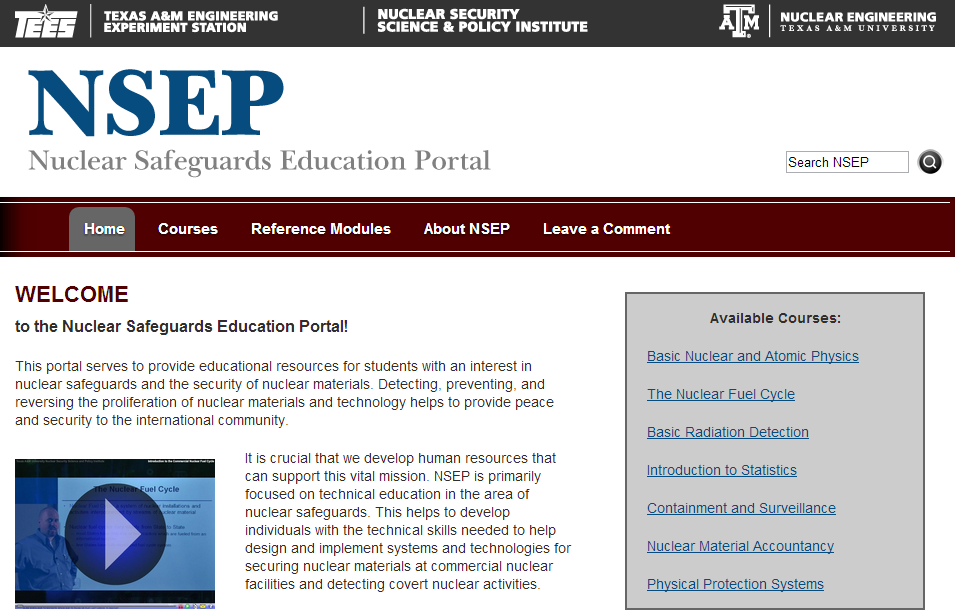 Nuclear Safeguards Education Portal